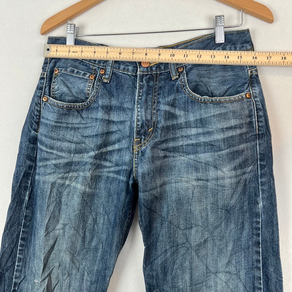 Levis 505 Regular‎ Fit Jeans Mens 31x32 Dark Wash Denim Pants Classic - Picture 10 of 14